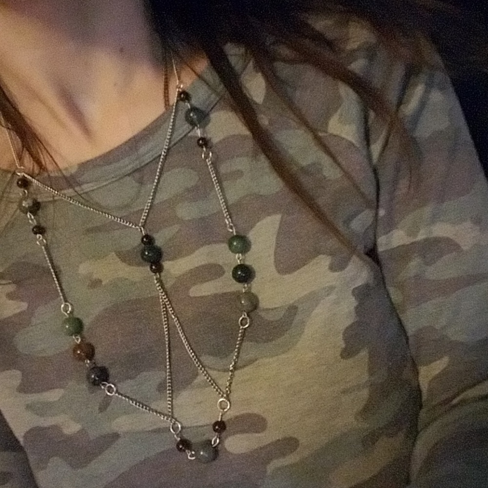 Fancy Jasper & Garnet bib